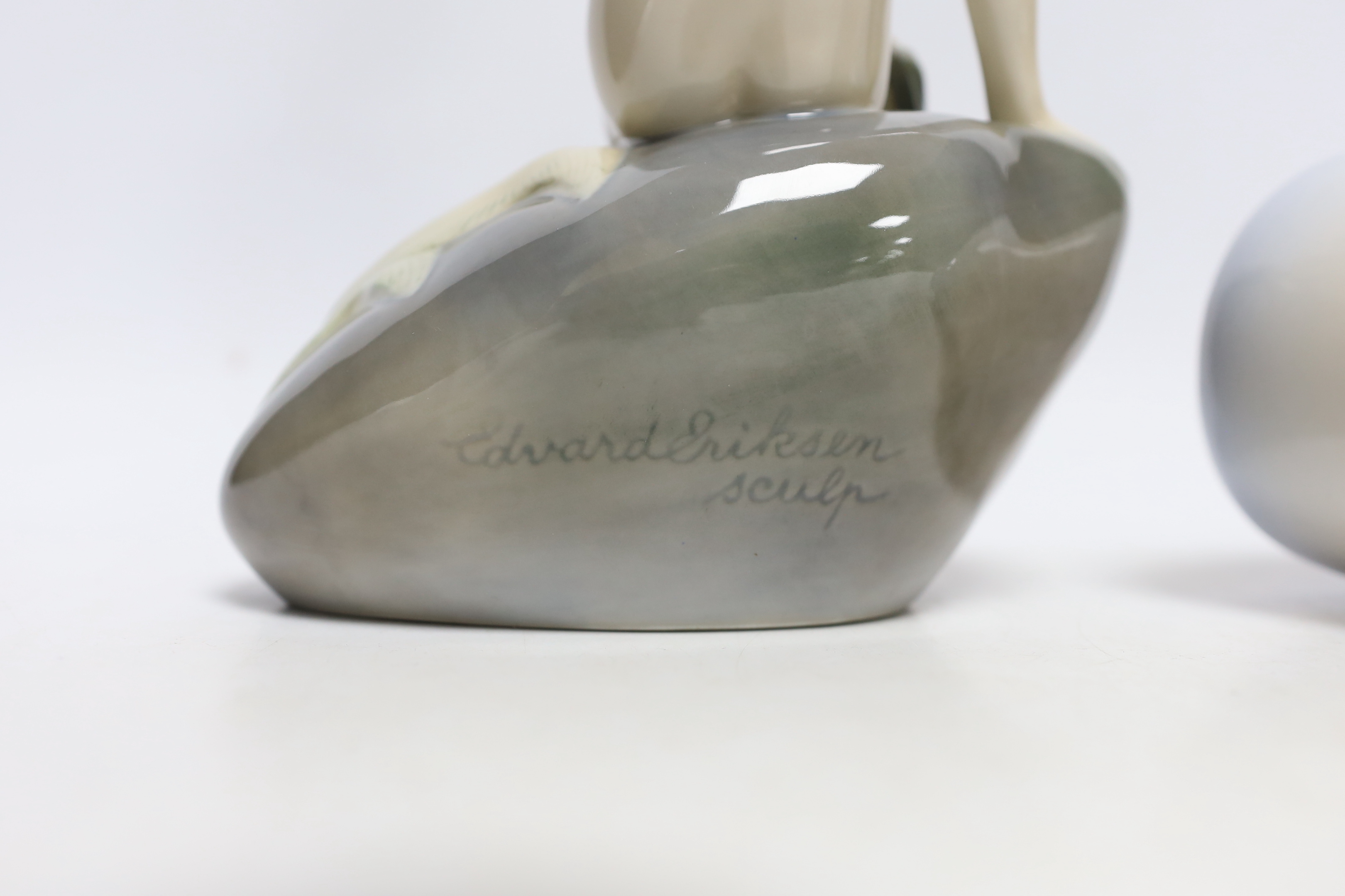 A Royal Copenhagen 'Little Mermaid' figure and a ‘Langelinie’ vase, 23cm high